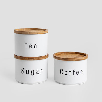 Set of containers DEROS Set of Metal Containers for Coffee, Tea, Sugar