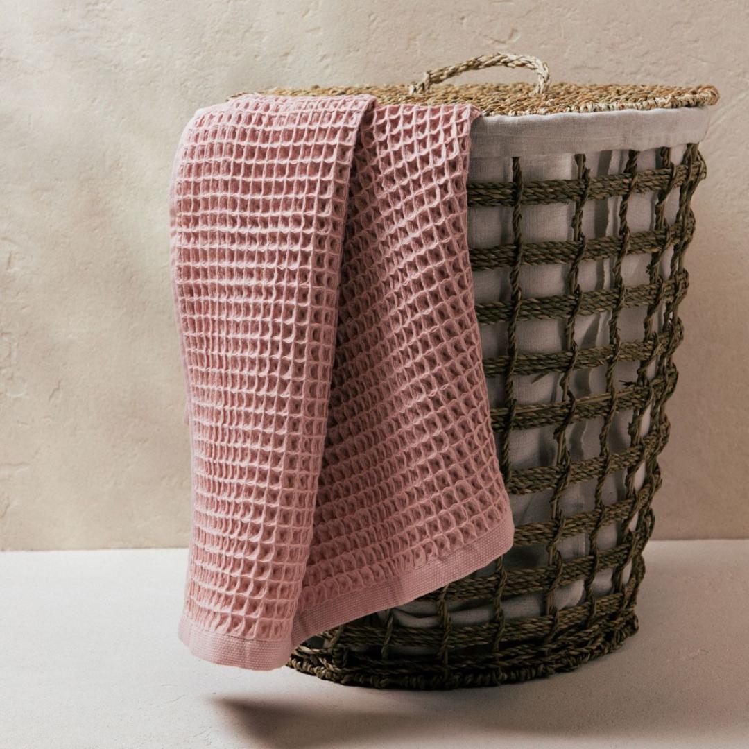 VAFFEL Pink Waffled Cotton Towel 70x130cm