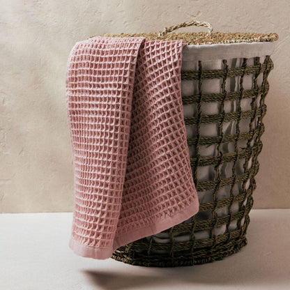 VAFFEL Pink Waffled Cotton Towel 70x130cm