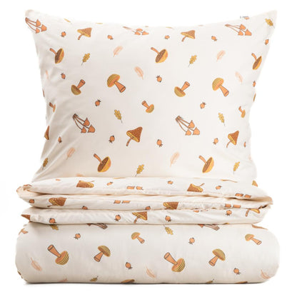 Bed linen set SHROOM Microfiber Bedding Set with Mushroom Pattern 220x200cm