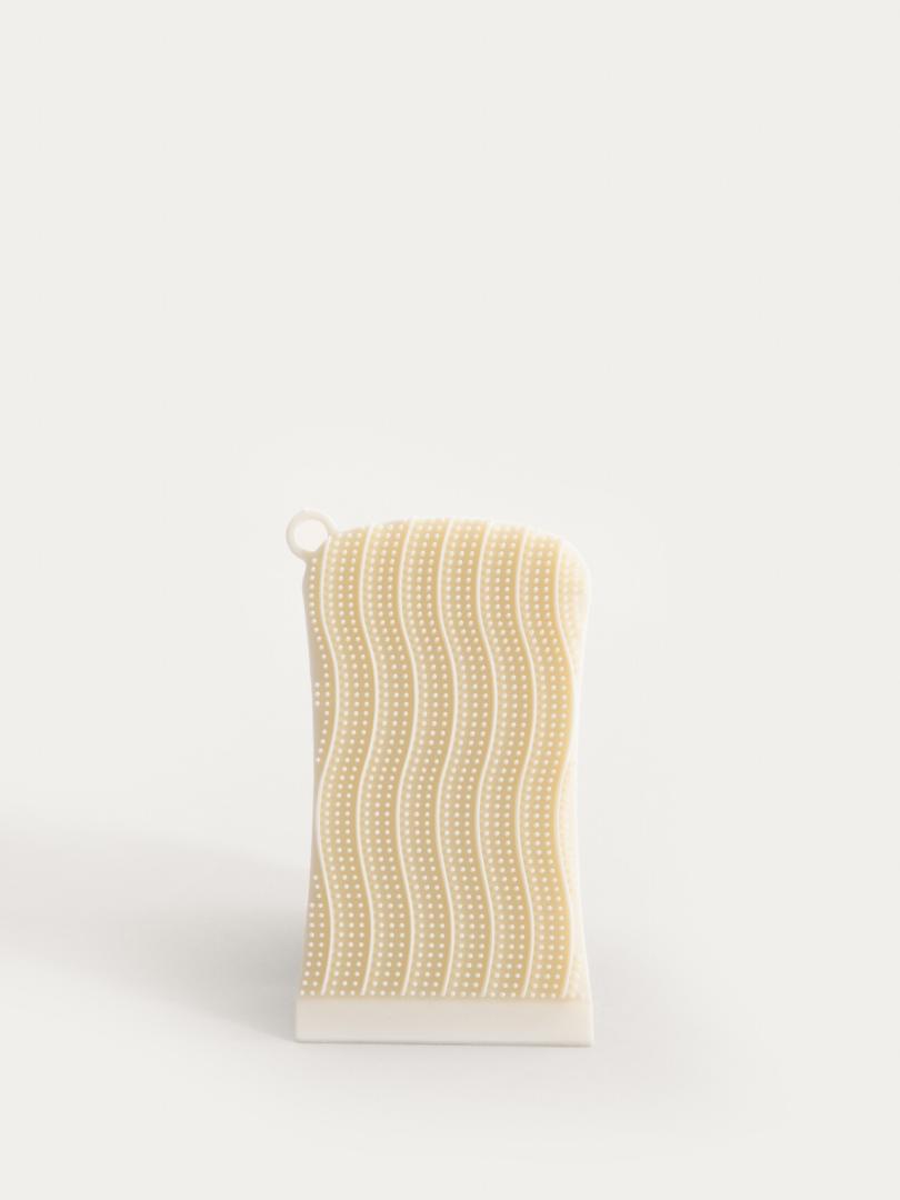 Easy Clean Silicone Double-Sided Kitchen Sponge Cream