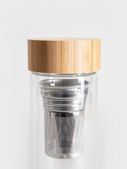 B2 CEYLON Bottle with Infuser 500ml - Glass & Bamboo