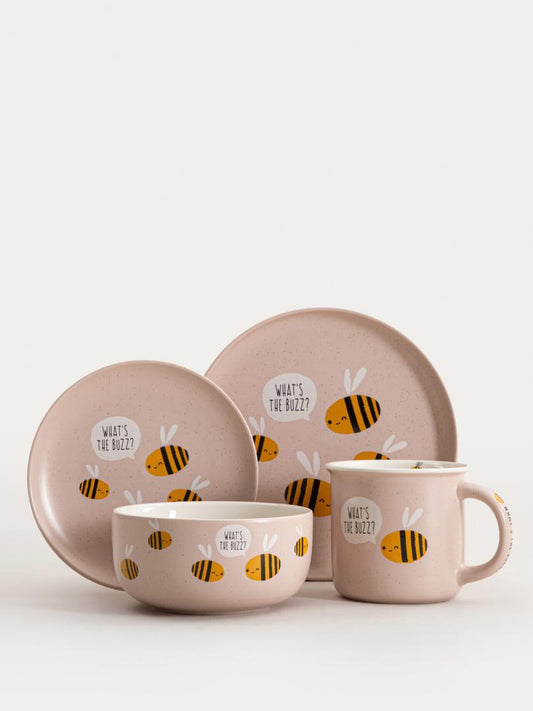 ANNBEE Pink Bee Ceramic Mug 350ml