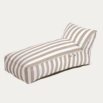 Maris Couch Lounger in White and Beige Stripes 150x70x65 cm