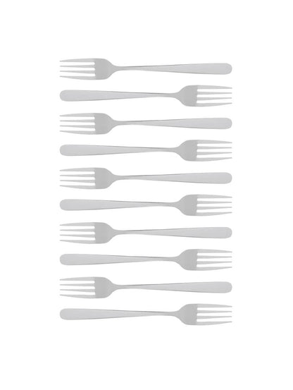 Vienna Silver Fork Set 10 pcs - 20.4 cm Stainless Steel
