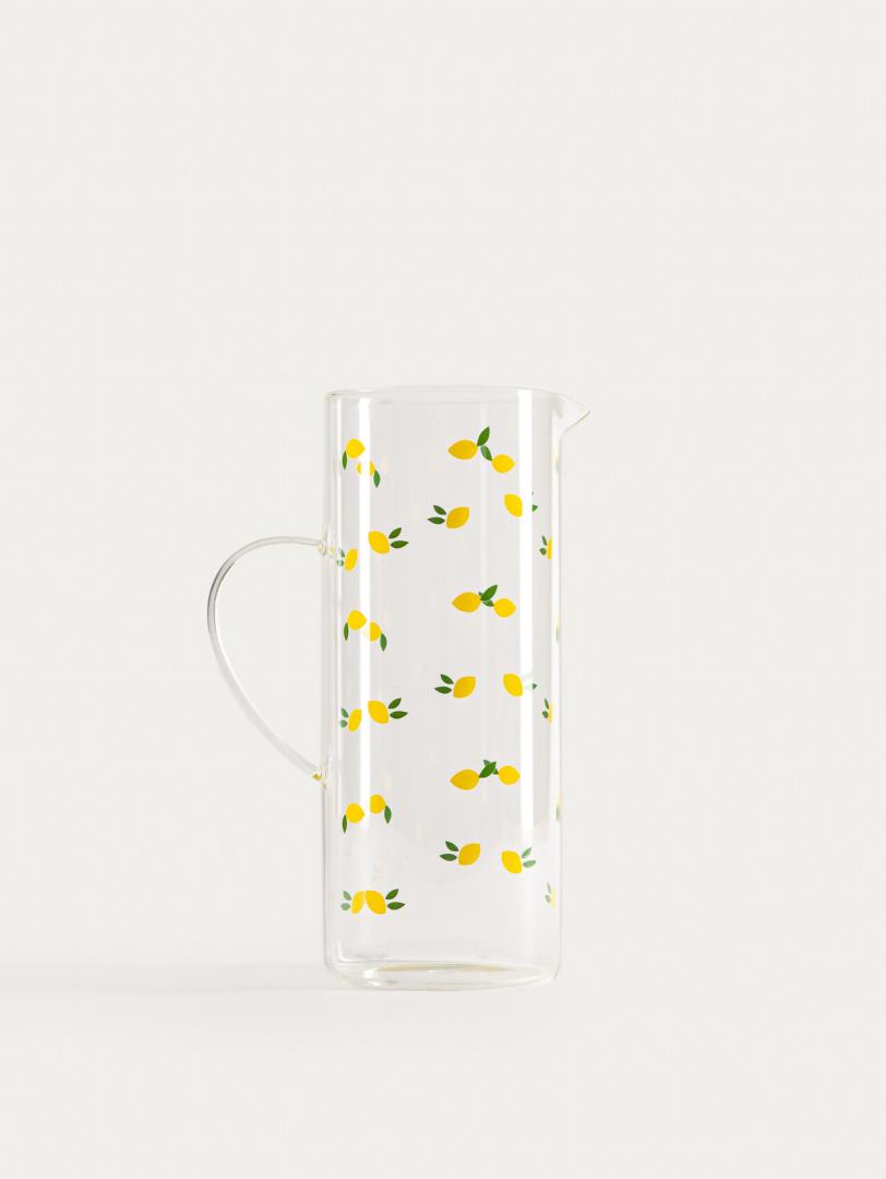 AGRUME Lemon Pattern Glass Jug 1.6L