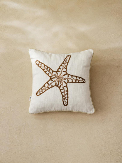 PREM Embroidered Starfish Pillowcase with Corduroy Trim 45x45cm