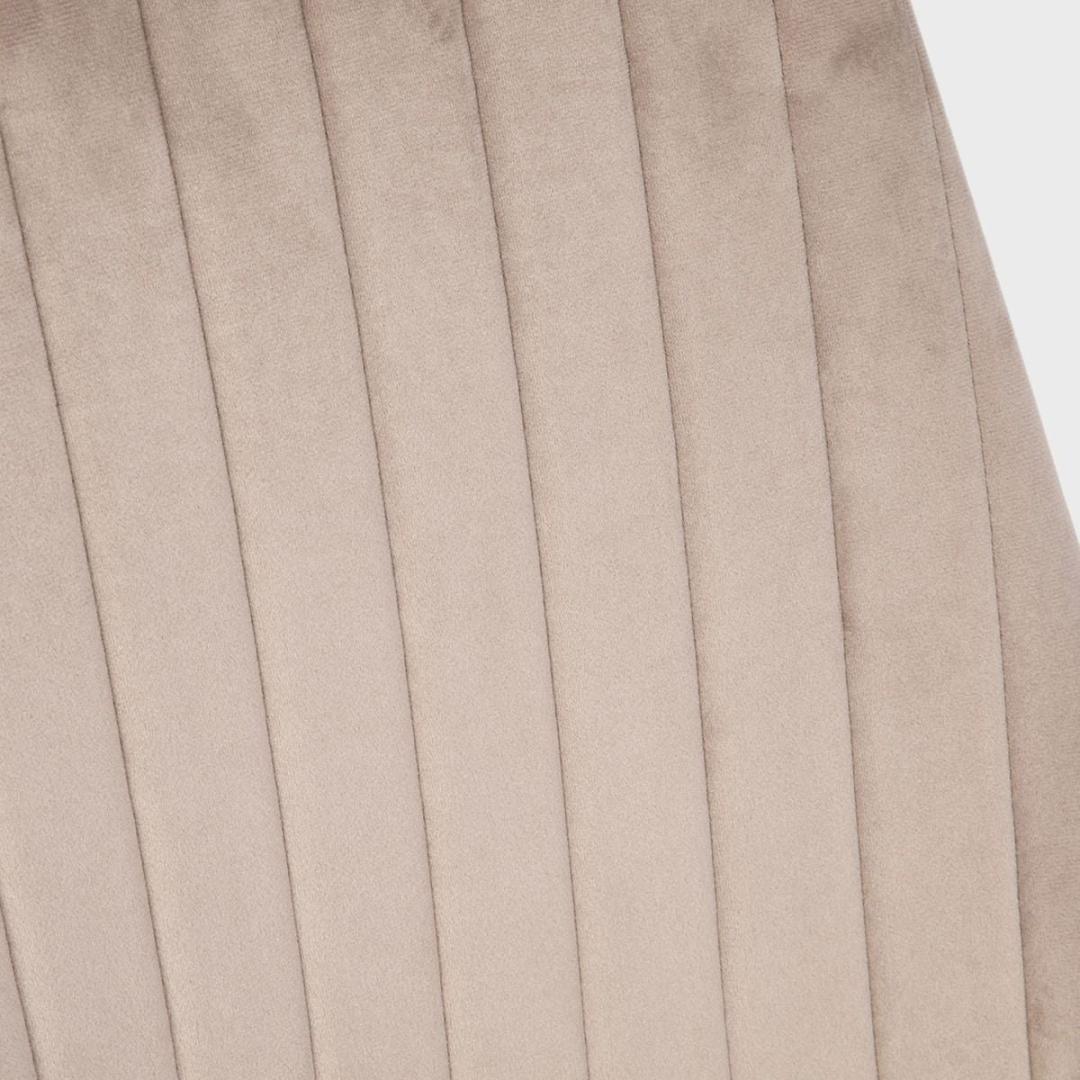 Louis Velour Beige Chair Upholstered with Black Metal Legs
