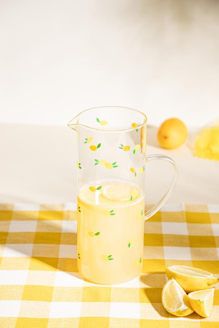 AGRUME Lemon Pattern Glass Jug 1.6L