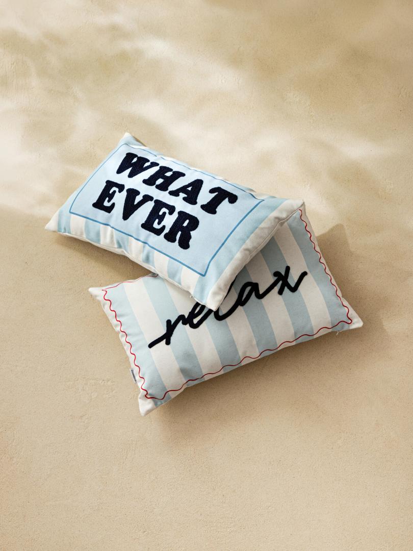 SUMMER JOY Decorative Cushion with WHATEVER Print 30x50cm