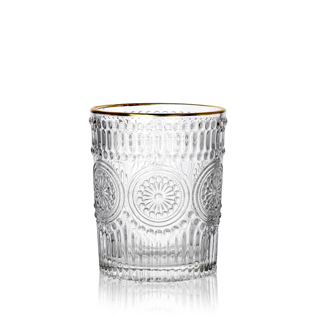 BARREL Low Glass Mug with Gold Rim 0.3L