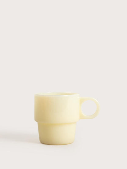 Pallora Yellow Glass Mug with Milk Glass Handle 0.25L