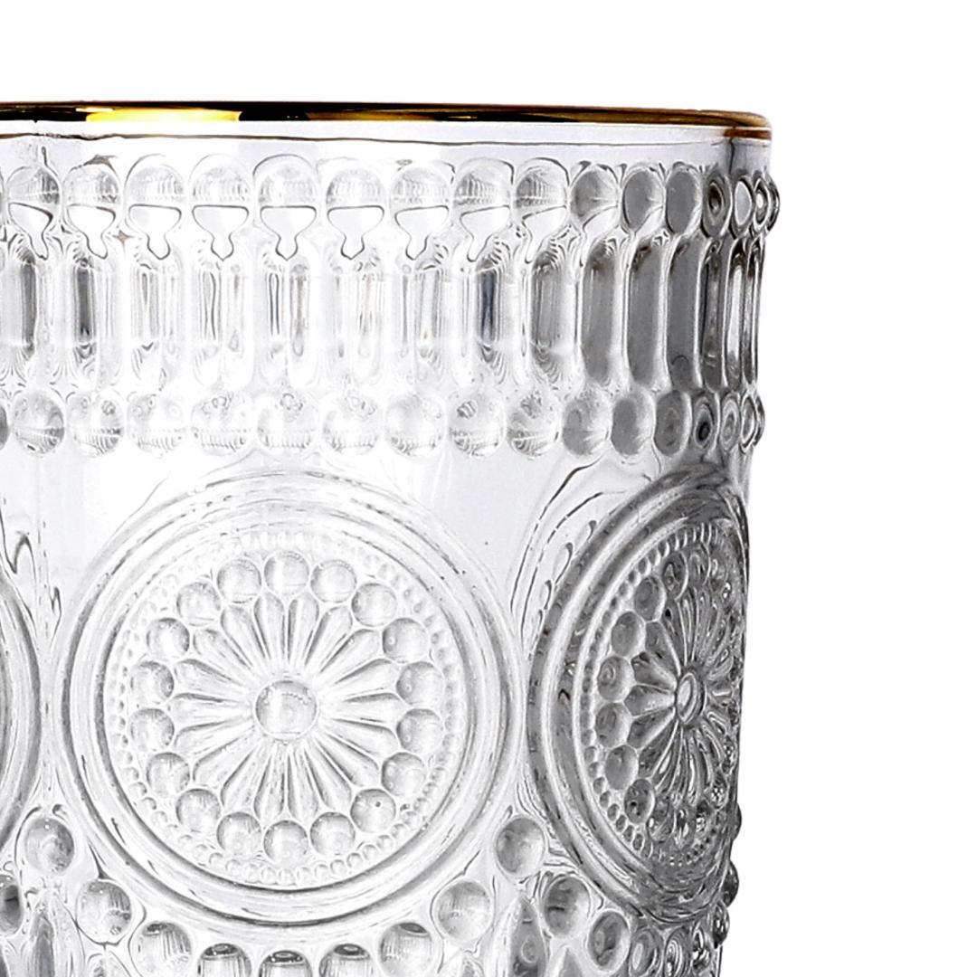 BARREL Low Glass Mug with Gold Rim 0.3L