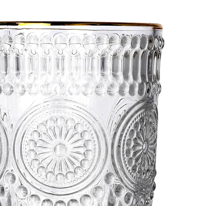 BARREL Low Glass Mug with Gold Rim 0.3L