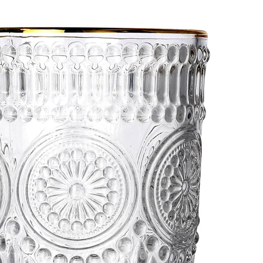BARREL Low Glass Mug with Gold Rim 0.3L