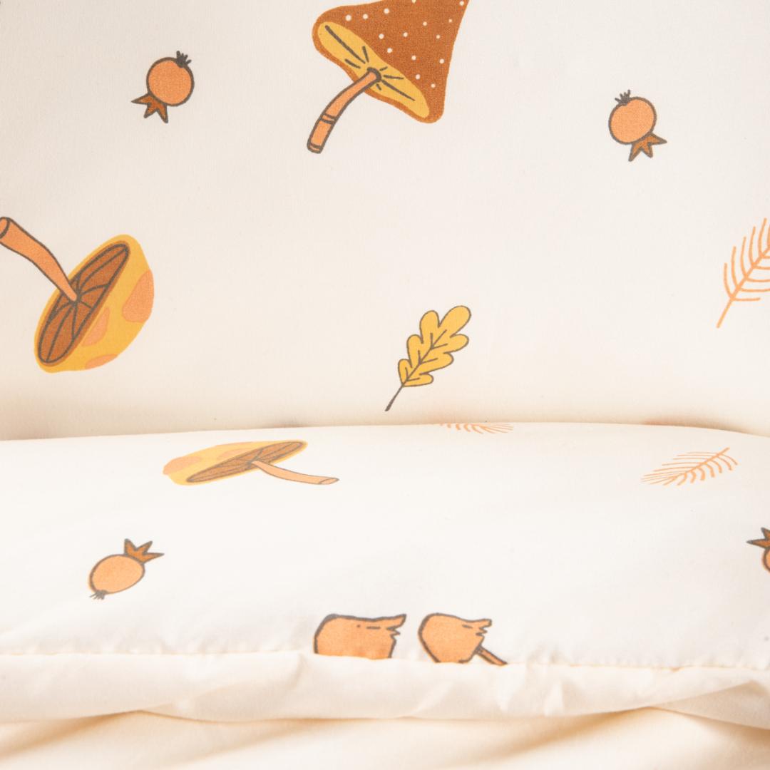 Bed linen set SHROOM Microfiber Bedding Set with Mushroom Pattern 220x200cm