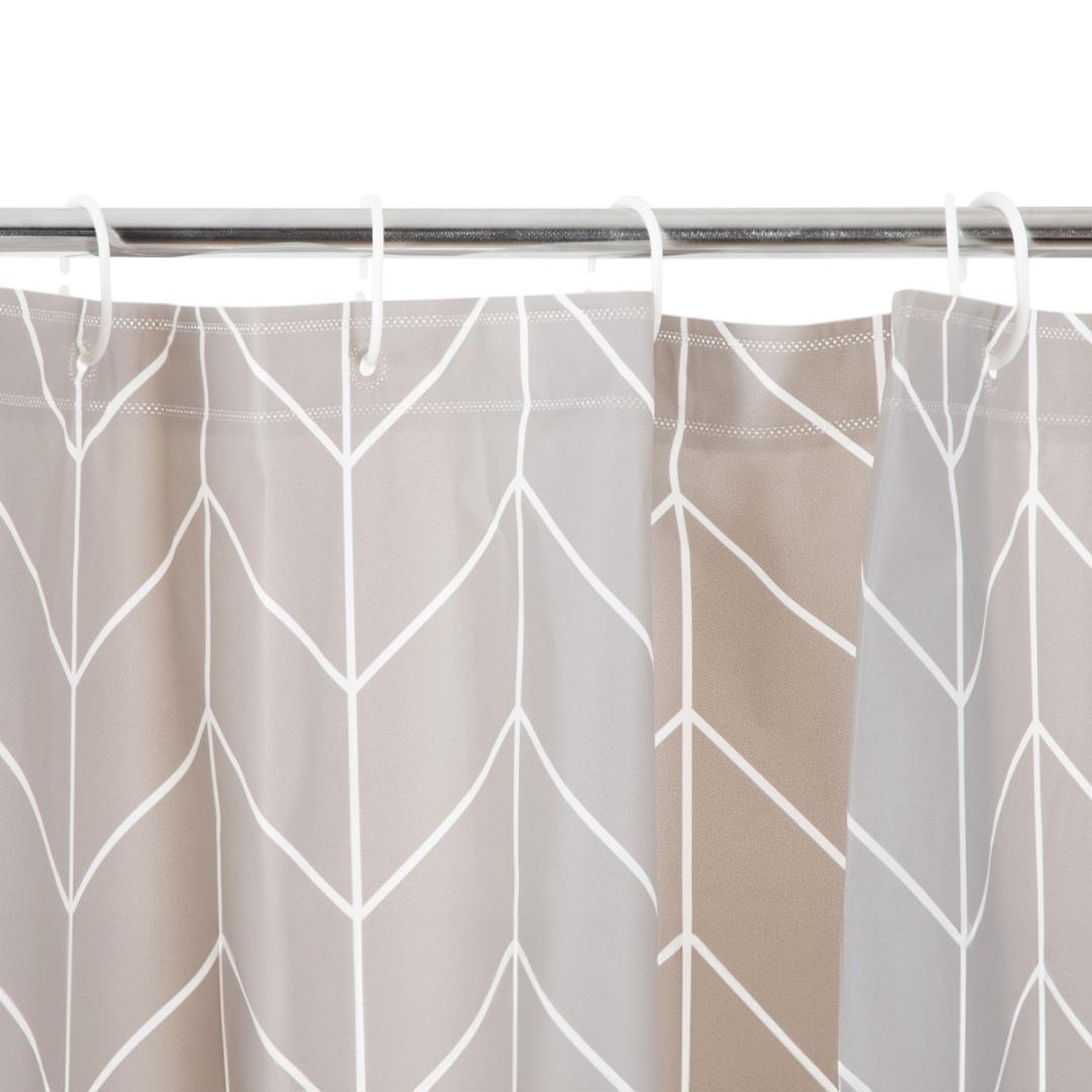 ENDO Striped Shower Curtain 180x180 cm Gray