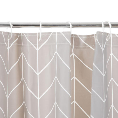 ENDO Striped Shower Curtain 180x180 cm Gray