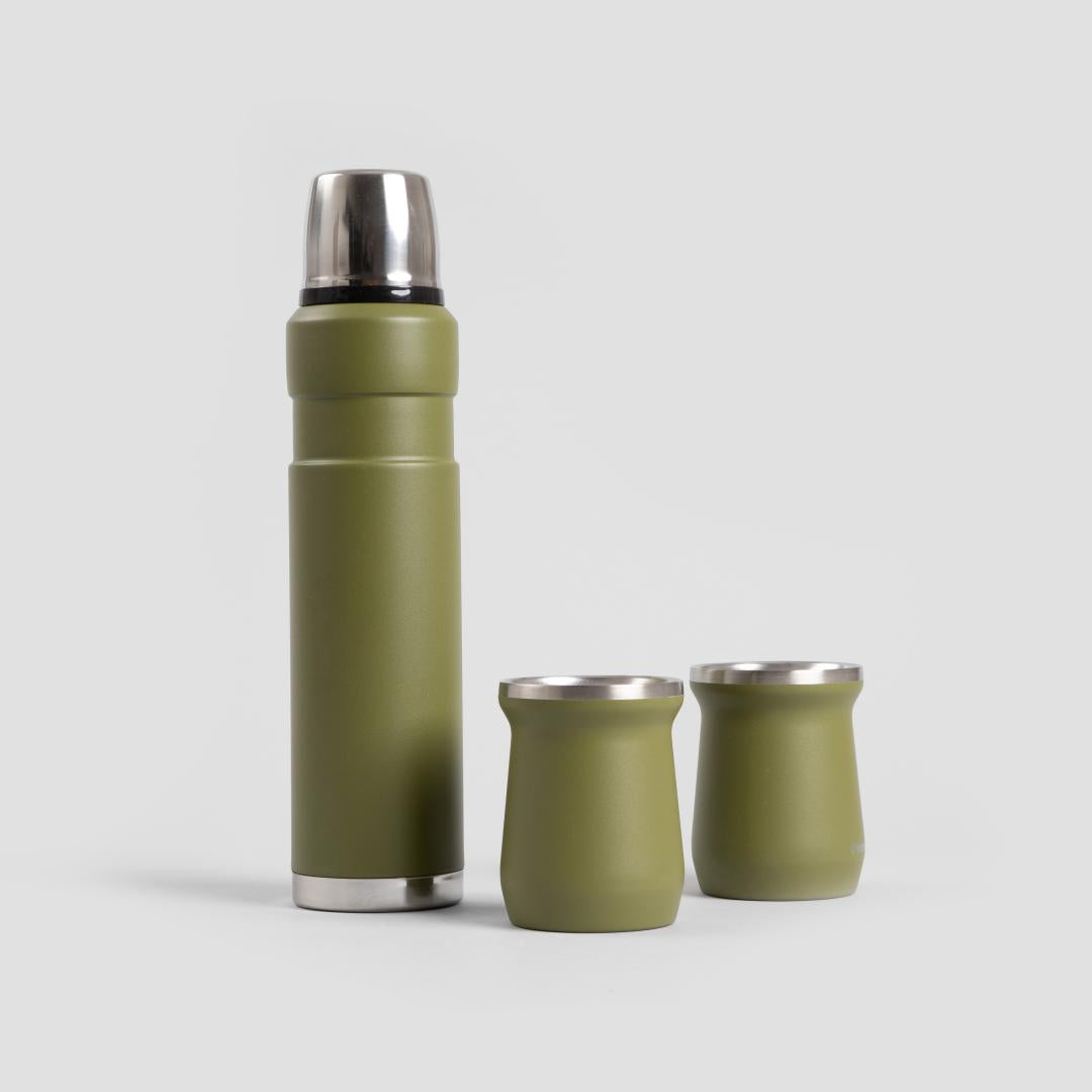 OSLO Thermos with Cups 800ml - Stainless Steel Thermal Mug