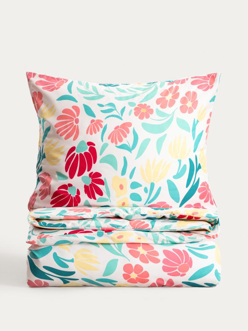 Bed linen set CALEYA Floral Microfiber Bed Linen Set 140x200 cm with Pillowcase