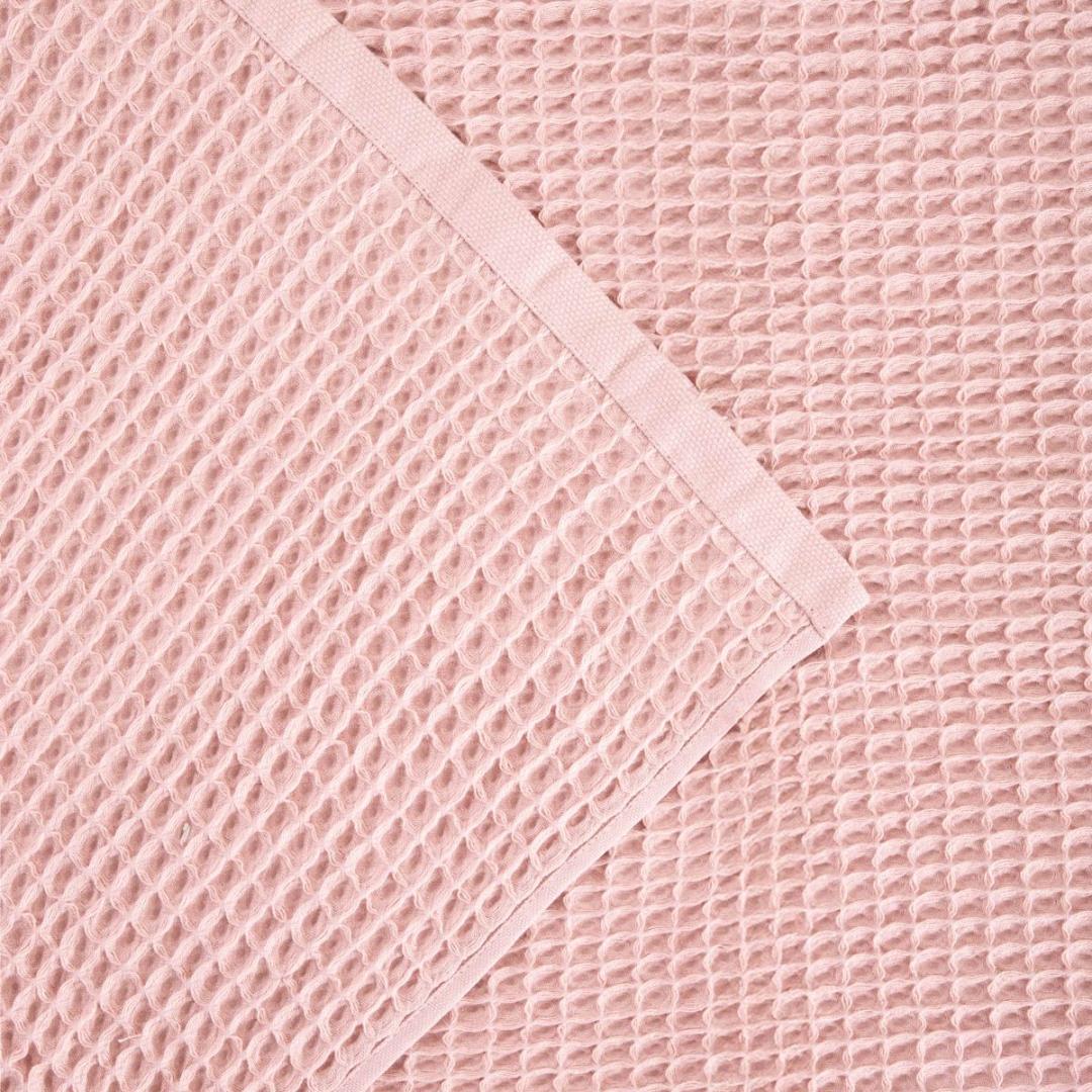 VAFFEL Pink Waffled Cotton Towel 70x130cm