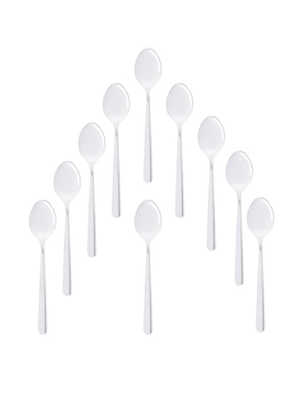 SPOON SET 10 pcs Vienna 10-Piece Silver Spoon Set - Stainless Steel Cutlery