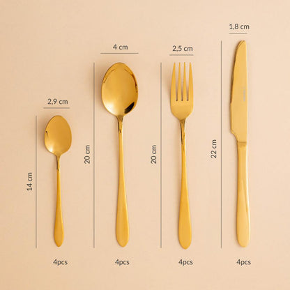 ABELE Gold Cutlery Set - 16 Pieces