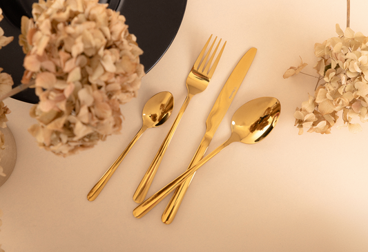 LUGANO Gold 24-Piece Cutlery Set