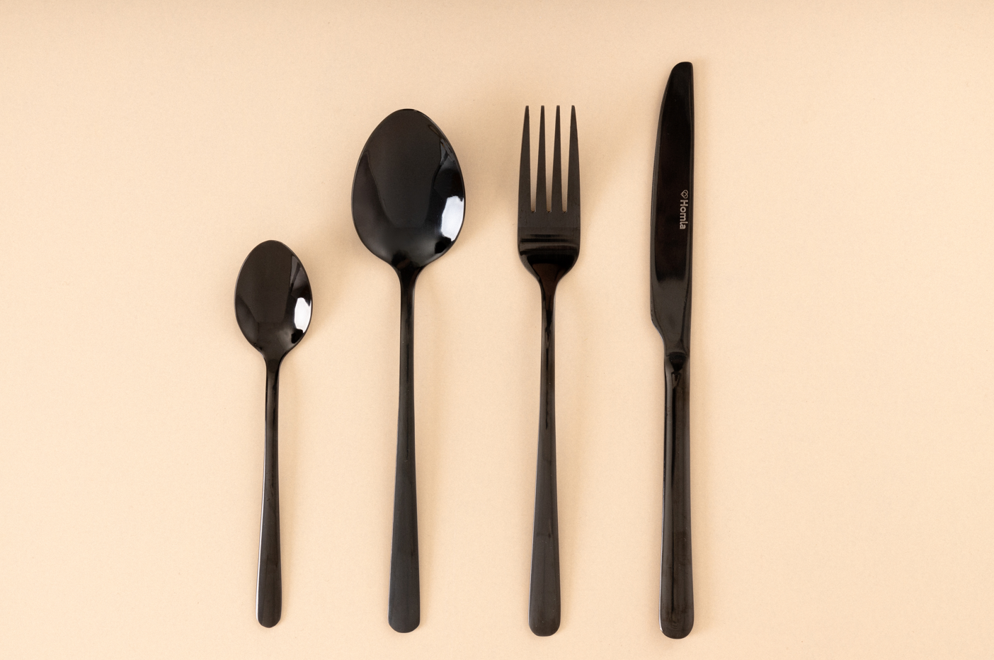 LUGANO Black Cutlery Set 24 Pieces