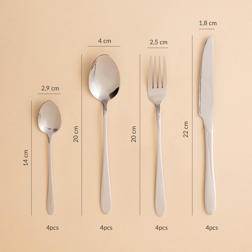 LUGANO Silver Cutlery Set 24 Pieces