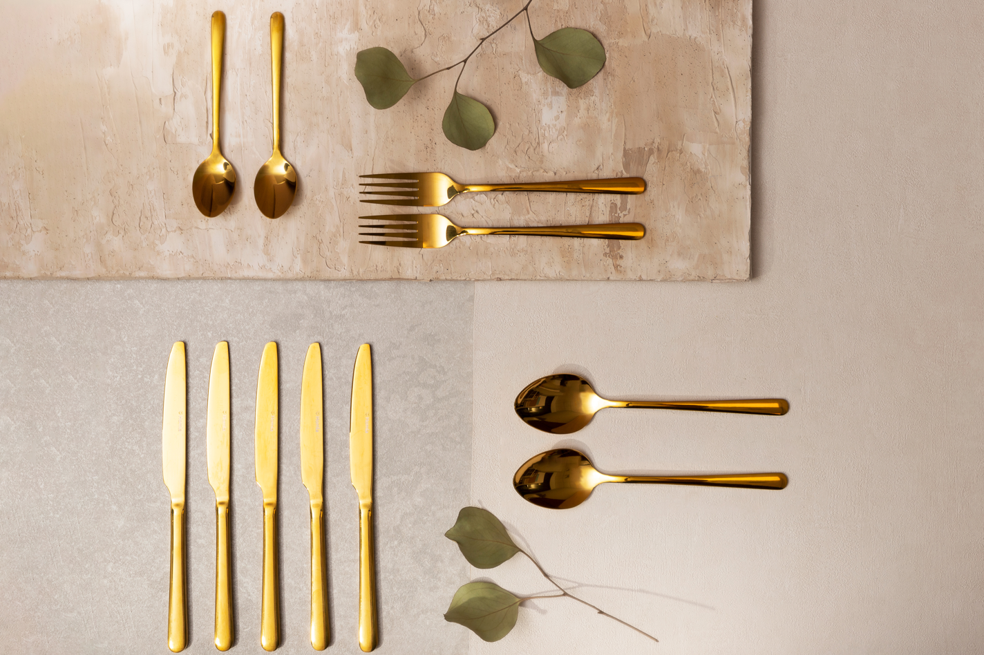 LUGANO Gold 24-Piece Cutlery Set