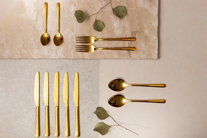LUGANO Gold 24-Piece Cutlery Set