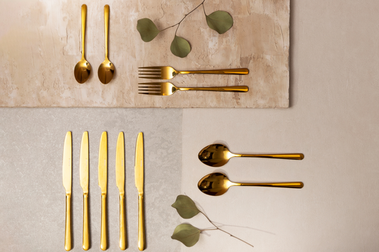 LUGANO Gold 24-Piece Cutlery Set