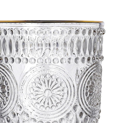 BARREL Tall Glass with Gold Rim 0.35L