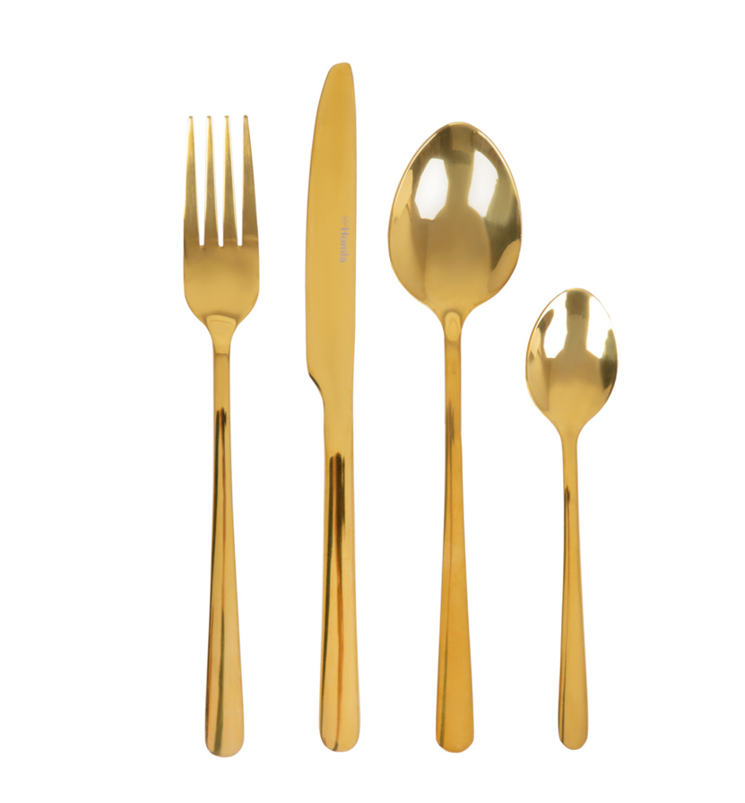 LUGANO Gold 24-Piece Cutlery Set