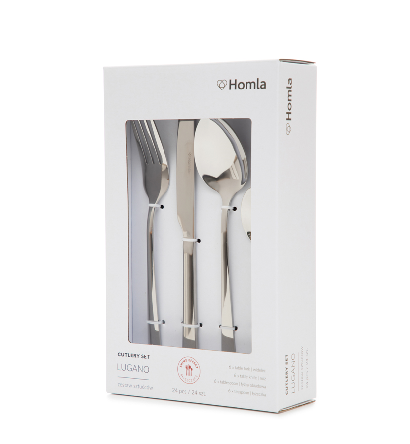 LUGANO Silver Cutlery Set 24 Pieces