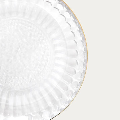 Plate BARREL Striped Glass with Gold Rim 15 cm