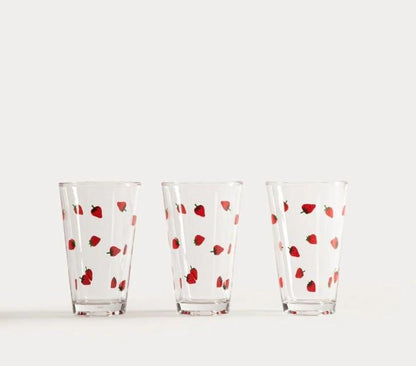 TOKEN SUMMER Strawberry Glass Set, 3 pcs, 0.3L
