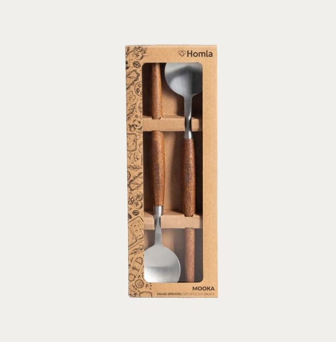 MOOKA Salad Servers Set - 2 Piece Wooden Handle Utensils