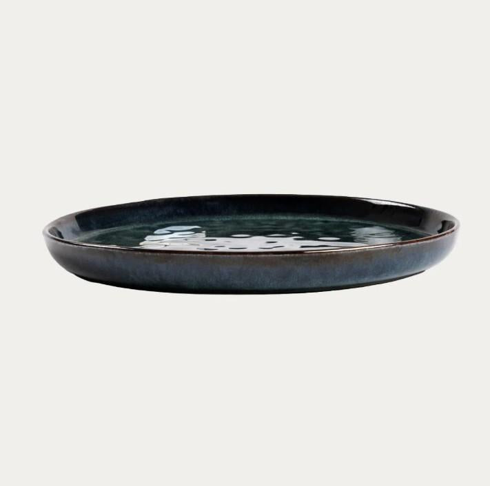 MIDO Dark Green Dessert Plate 21 cm Stoneware