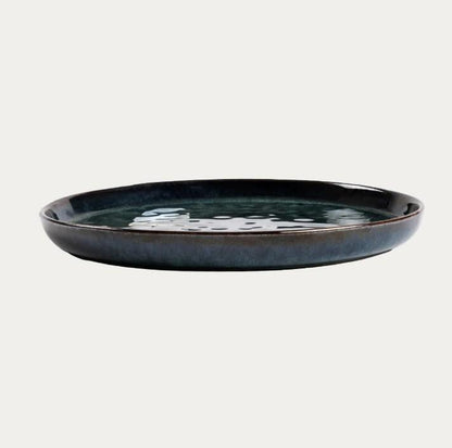 MIDO Dark Green Dessert Plate 21 cm Stoneware