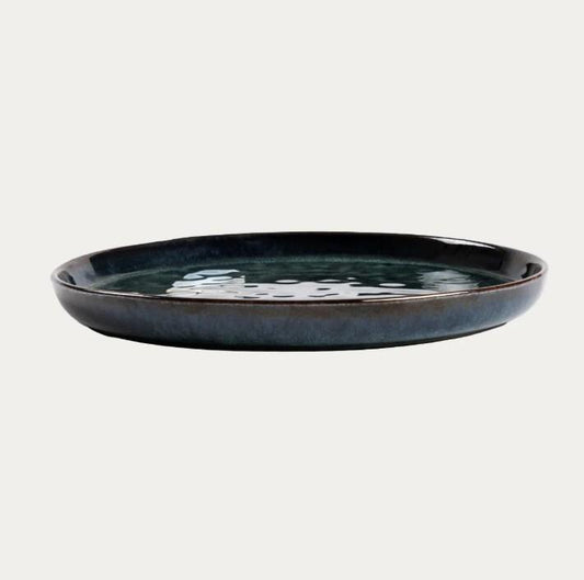 MIDO Dark Green Dessert Plate 21 cm Stoneware