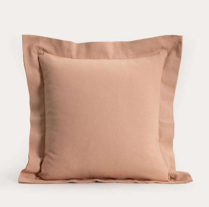 Poszewka DURGA Beige Cotton Cushion Cover with Decorative Edging 45x45cm